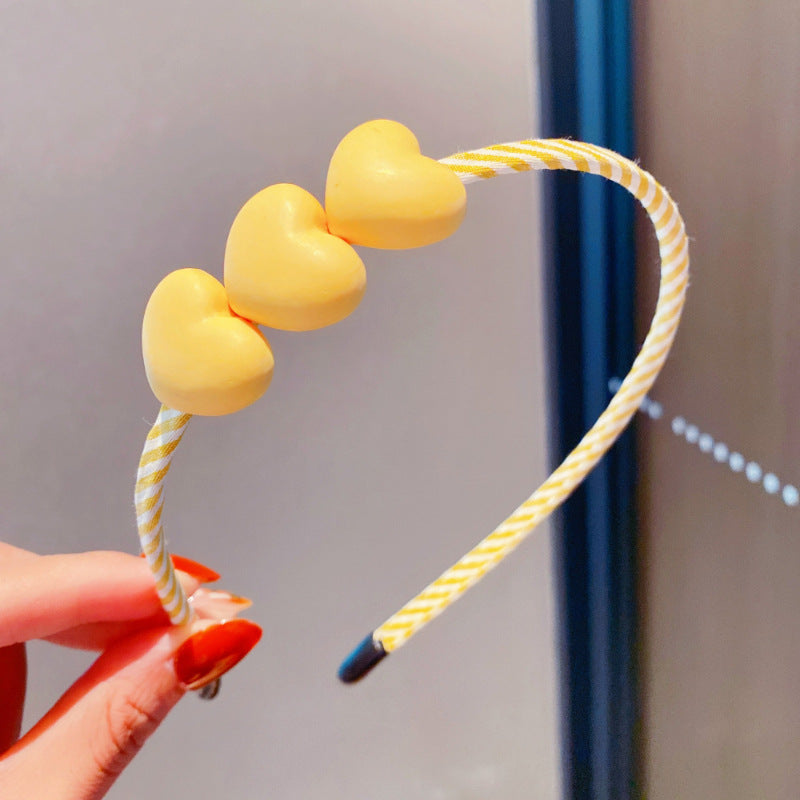 Girls 3D Flower & Heart Patched Design Simply Style Headband-11