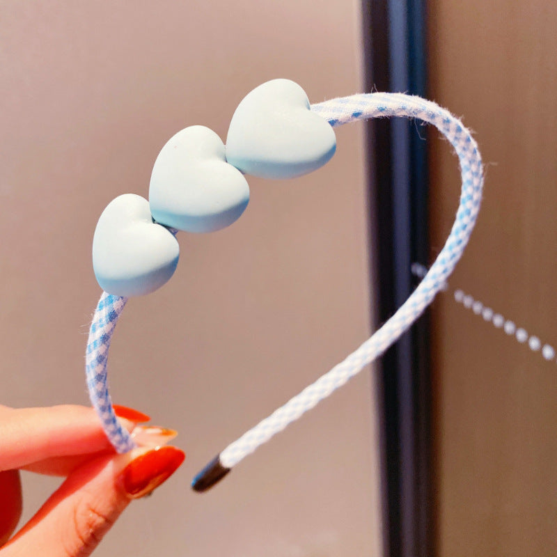 Girls 3D Flower & Heart Patched Design Simply Style Headband-9