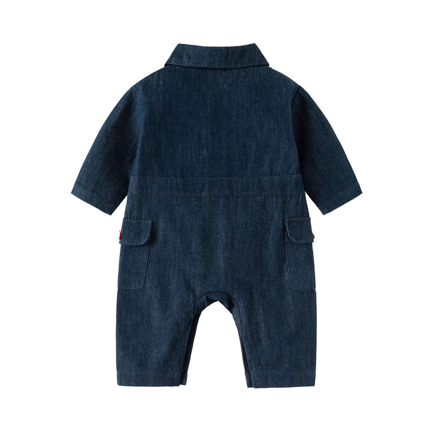 Autumn and Spring Arrival Baby Casual Embroidered Pattern Denim Rompers