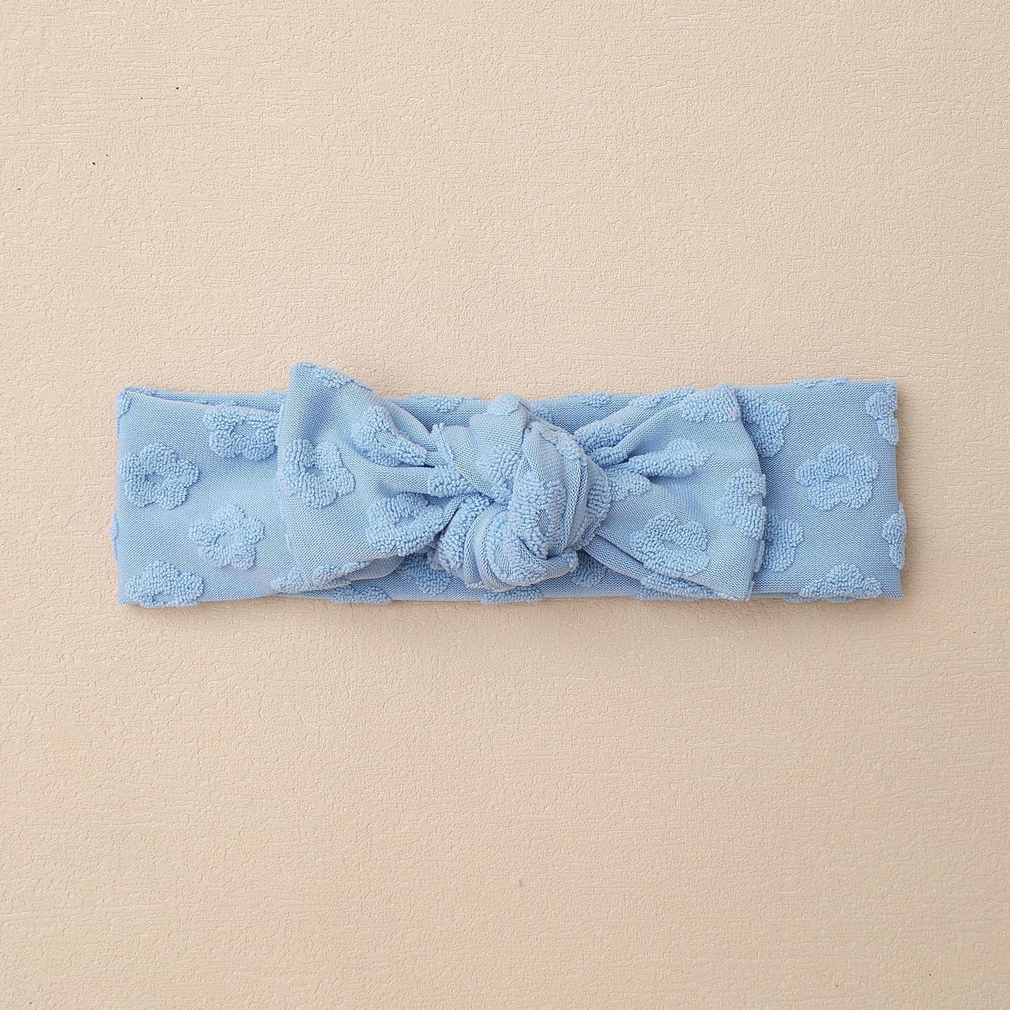 Elastic Baby Headband with Bow and Embroidered Flowers-2