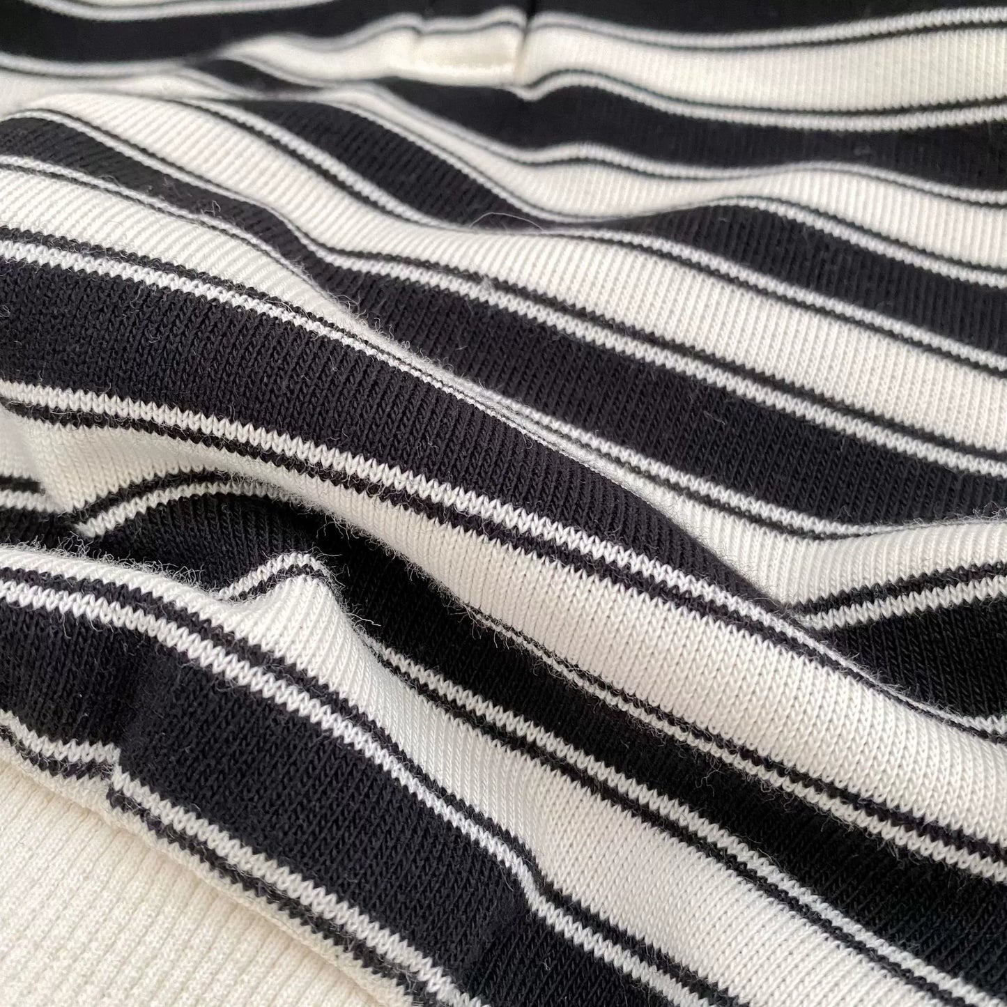 Spring and Autumn Baby Kids Unisex Striped Pattern Top Polo Shirt and Denim Pants Clothing Set