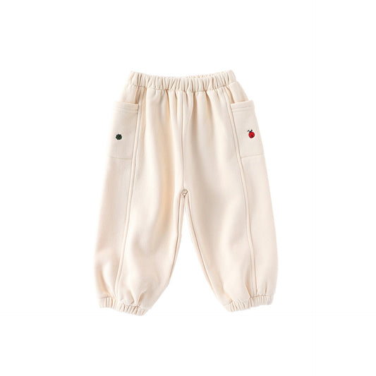 Autumn Arrival Casual Baby Kids Simple Embroidered Pattern Pants