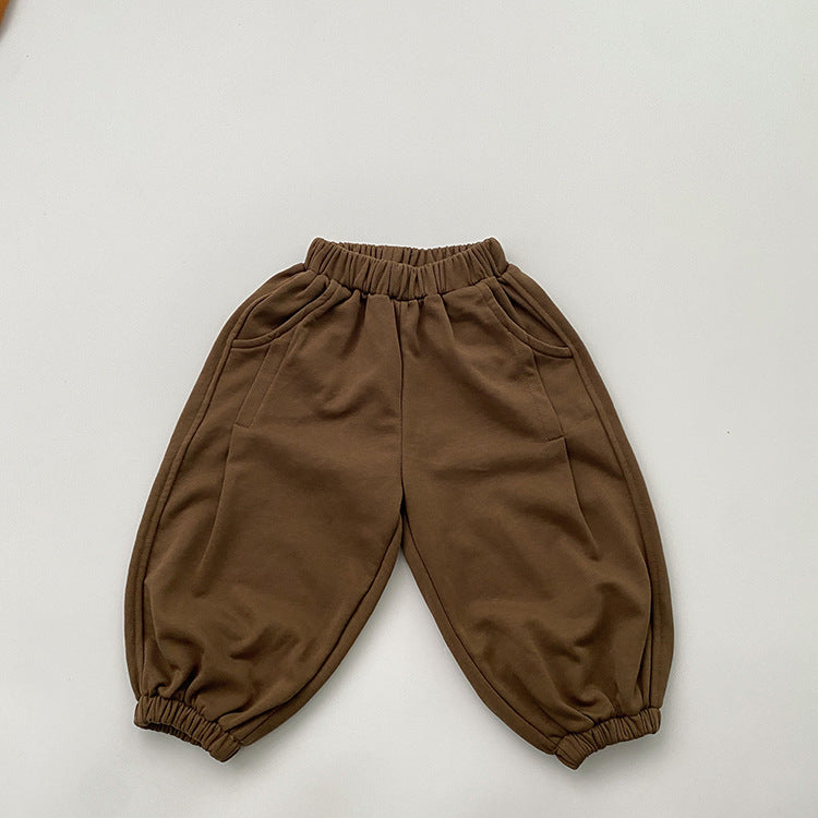 Baby Solid Color Loose Spring Autumn Baby Trousers