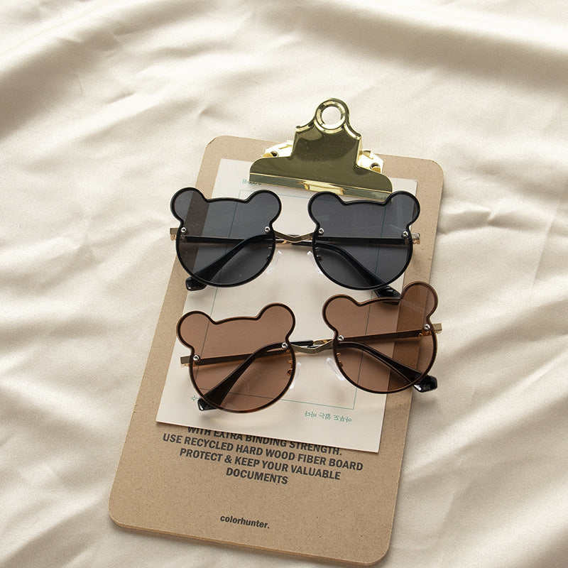 Girls Colorful Lenses Cartoon Frame Shape Fashion Sunglasses