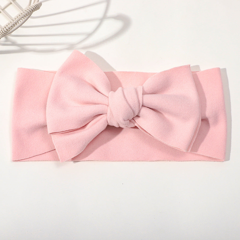 Elastic Baby Hairband with Solid Color Bow-6