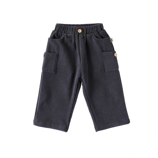 Spring and Autumn Arrival Baby Kids Unisex Solid Color Casual Corduroy Pants