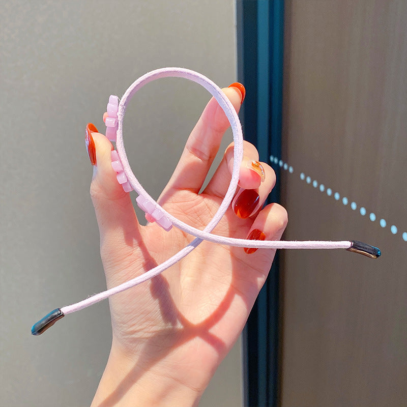 Girls 3D Flower & Heart Patched Design Simply Style Headband-3