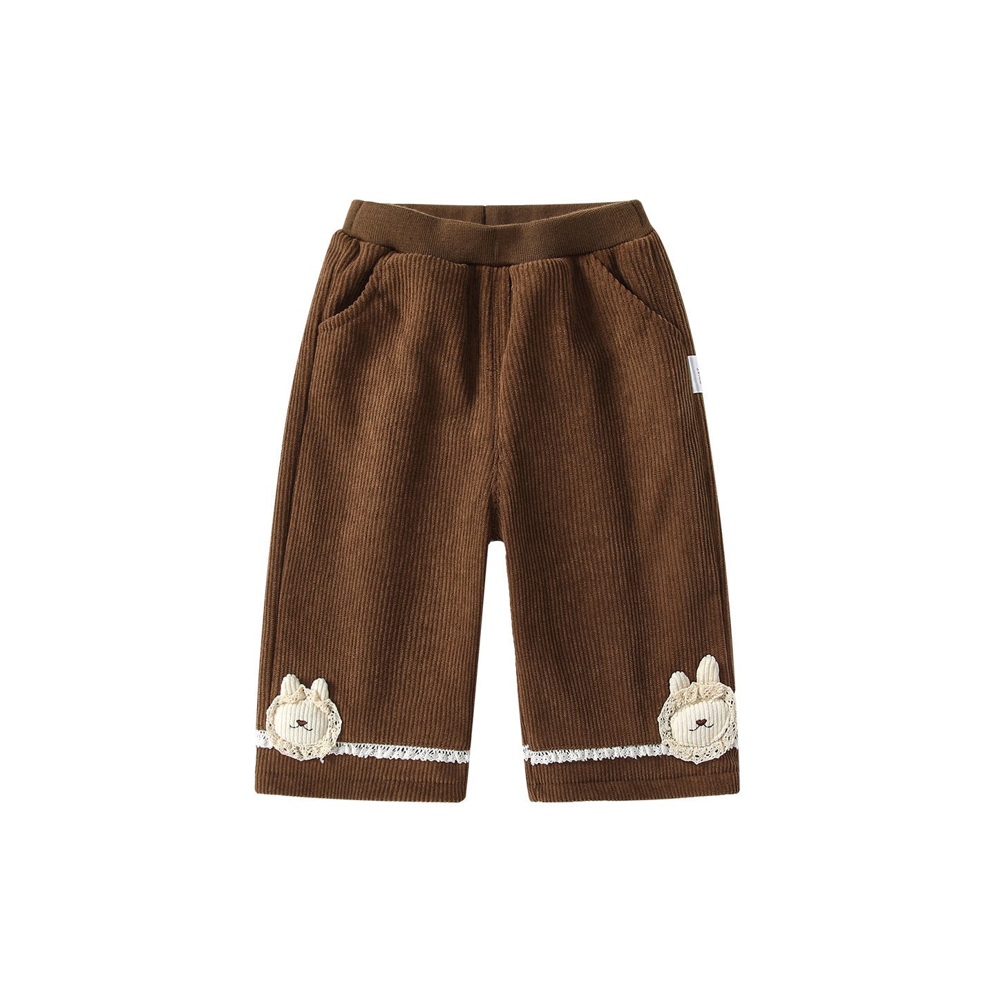 Winter and Autumn Arrival Casual Baby Kids Girls Cartoon Pattern Warm Corduroy Pants