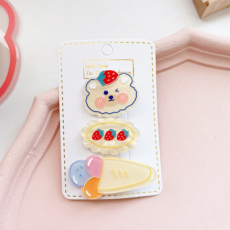 Children’s Cute Acrylic Small Animal Girl Heart Side Hairpin Hair Clips-1
