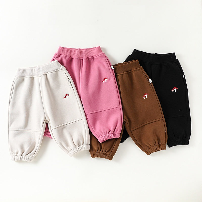 Spring and Autumn Arrival Baby Kids Unisex Mushroom Pattern Casual Pants