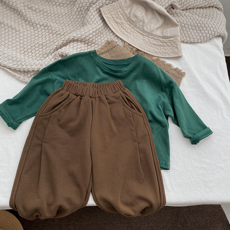 Baby Solid Color Loose Spring Autumn Baby Trousers