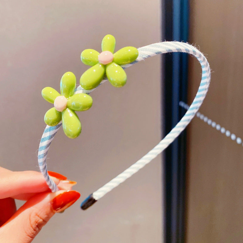 Girls 3D Flower & Heart Patched Design Simply Style Headband-8