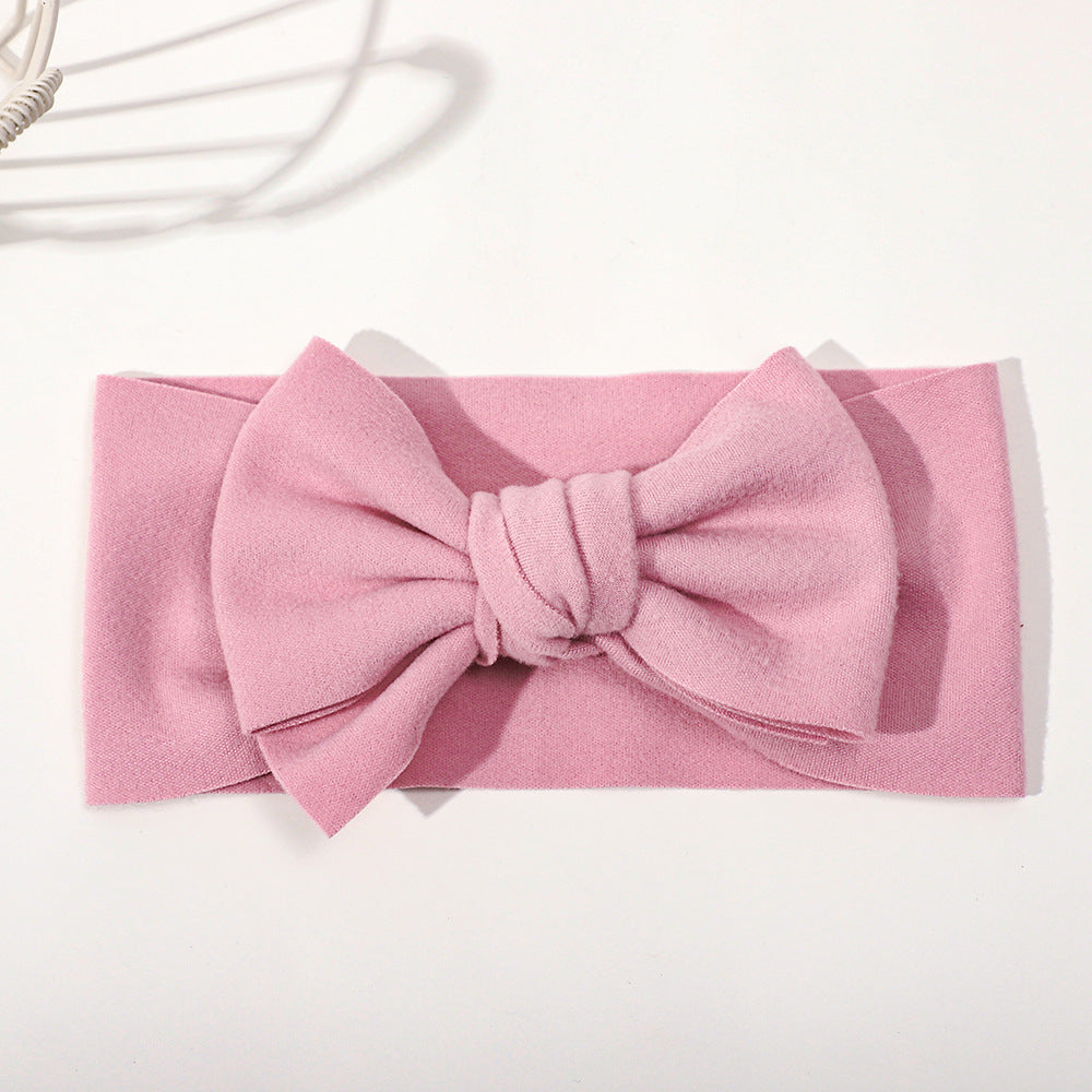Elastic Baby Hairband with Solid Color Bow-2
