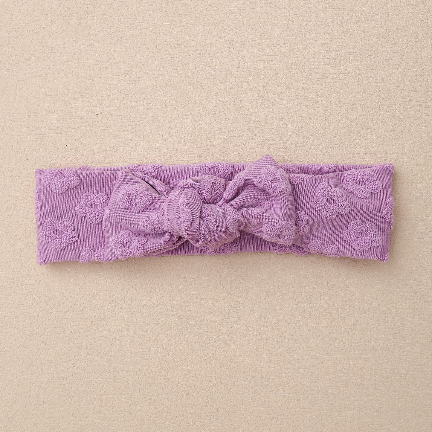 Elastic Baby Headband with Bow and Embroidered Flowers-6