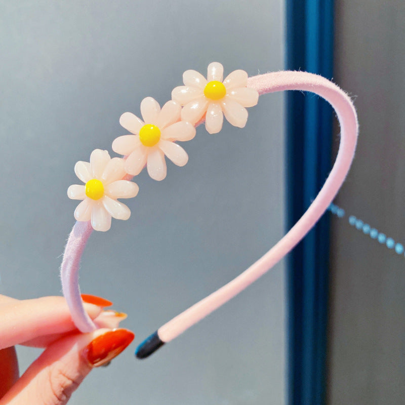 Girls 3D Flower & Heart Patched Design Simply Style Headband-15