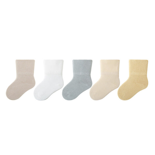 Baby Unisex Solid Color Breathable Mid-Calf Socks-0