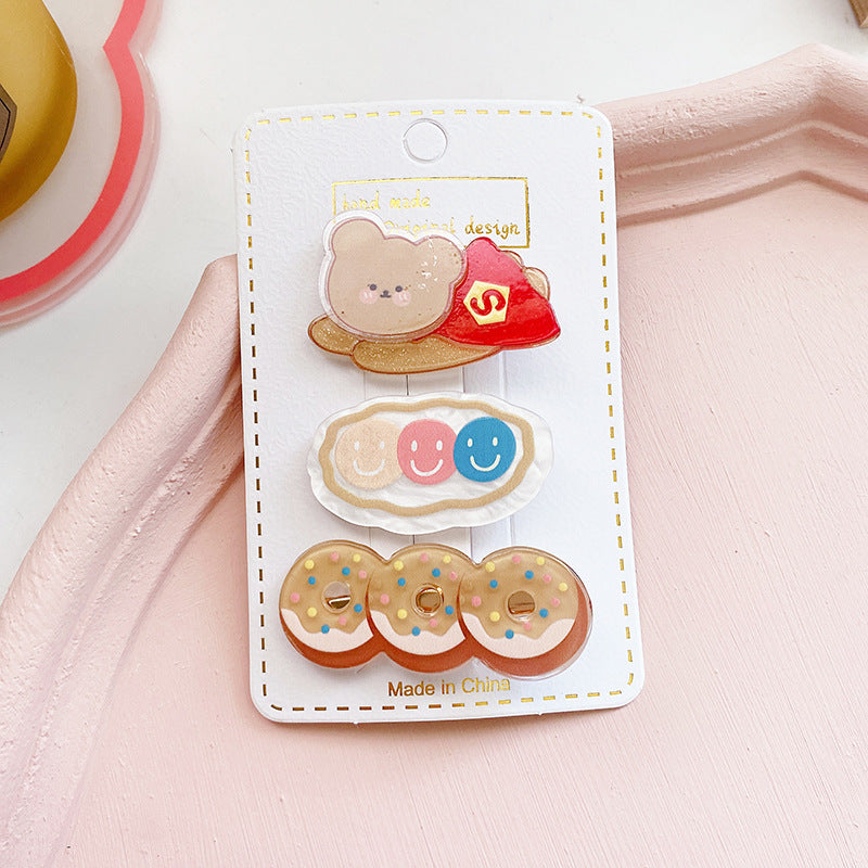 Children’s Cute Acrylic Small Animal Girl Heart Side Hairpin Hair Clips-3