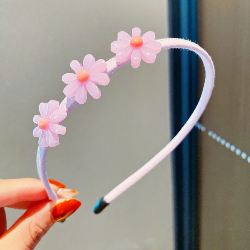 Girls 3D Flower & Heart Patched Design Simply Style Headband-13